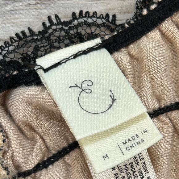 Anthropologie E. Elouise Babydoll Dress Black Mesh Dot Lace Fairycore M - Picture 6 of 6